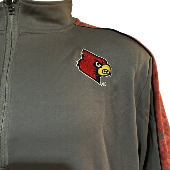 Louisville Cardinals 1/4 Zip Camo Pullover SweatShirt Jacket Red Mens L New - Picture 2 of 7